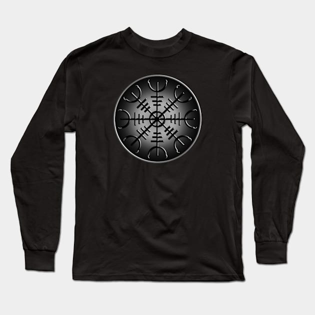 ÆGISHJÁLMUR 1. (Helm of Awe or Helm of Terror. To induce fear, protect the warrior, and prevail in battle) Long Sleeve T-Shirt by GardenOfNightmares